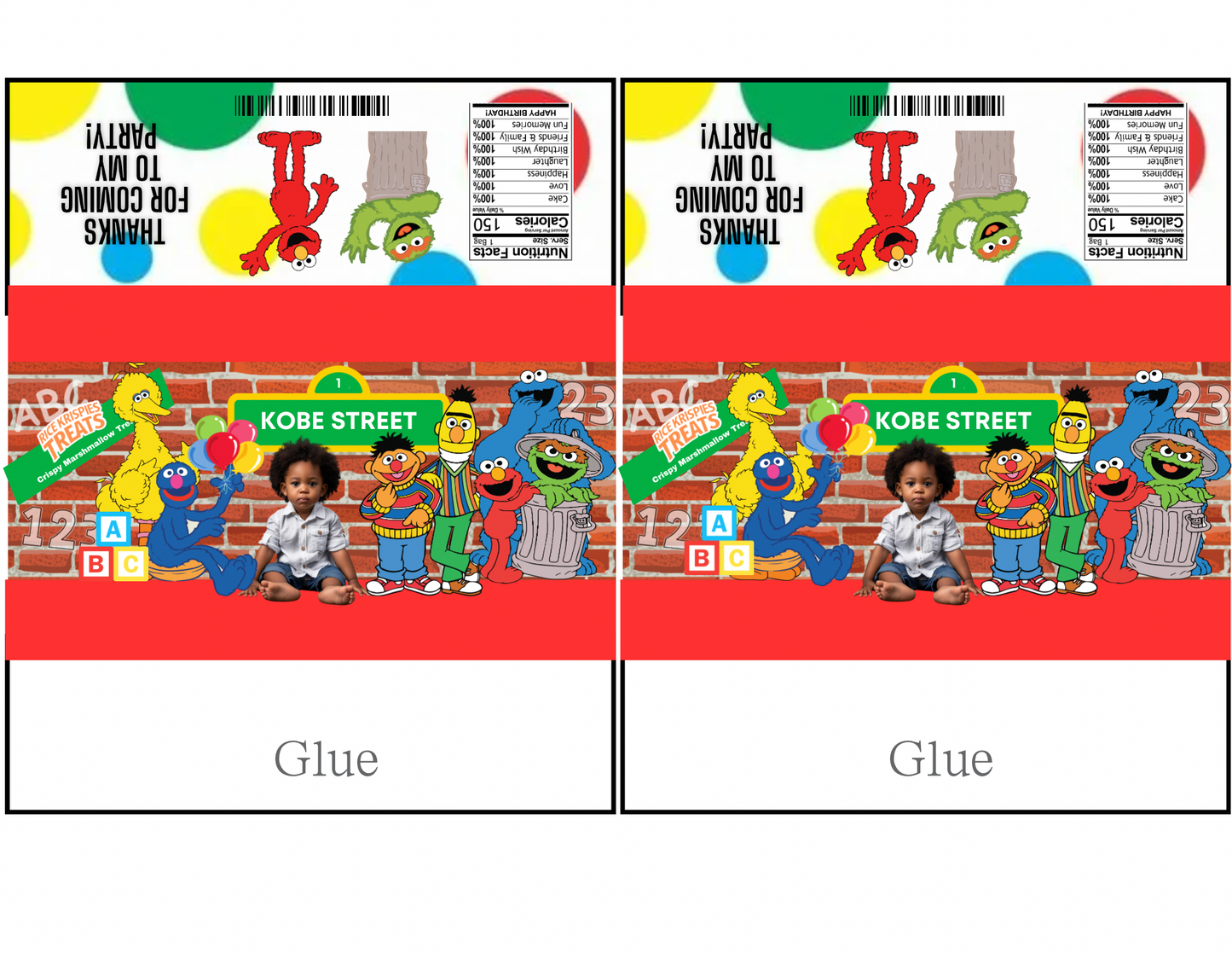 Sesame Street Party Favor Template – Digital Canva Download