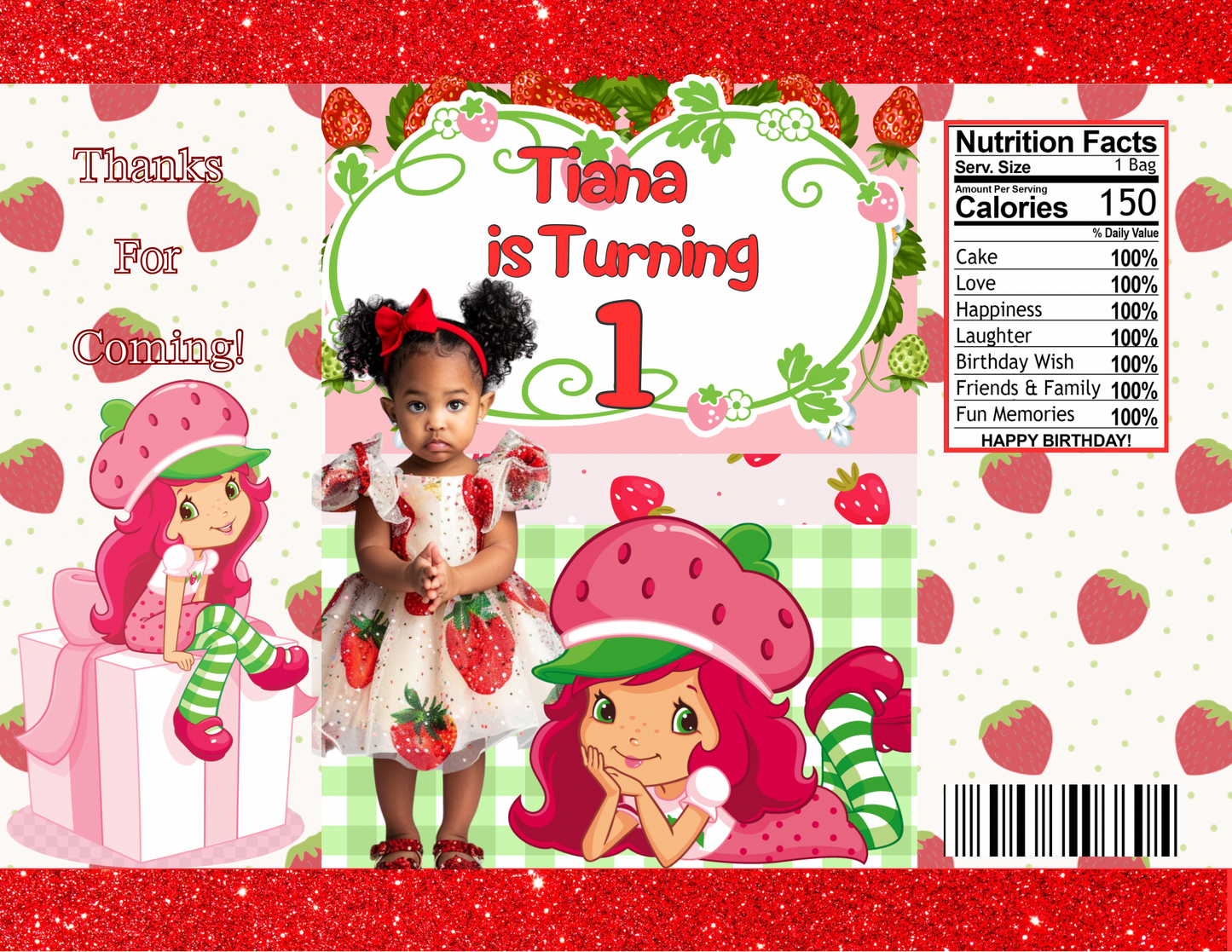 π Editable Strawberry Shortcake Party Favor Template β Canva File