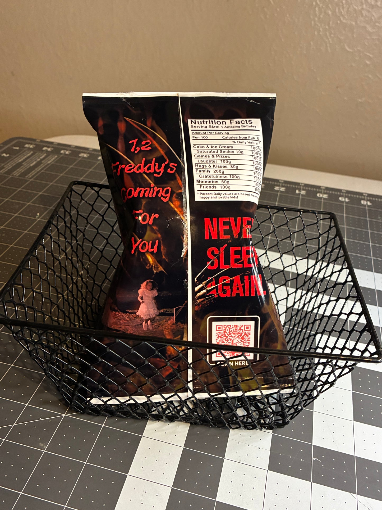 Freddy Halloween Digital Chip Bag Template | Editable Halloween Party Favor | Horror Movie Theme