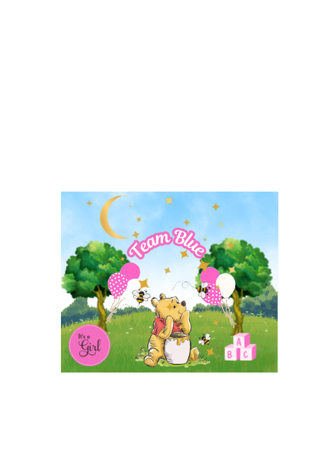 Winnie the Pooh Digital Party Favor Designs – 5 Styles for Baby Shower & Gender Reveal