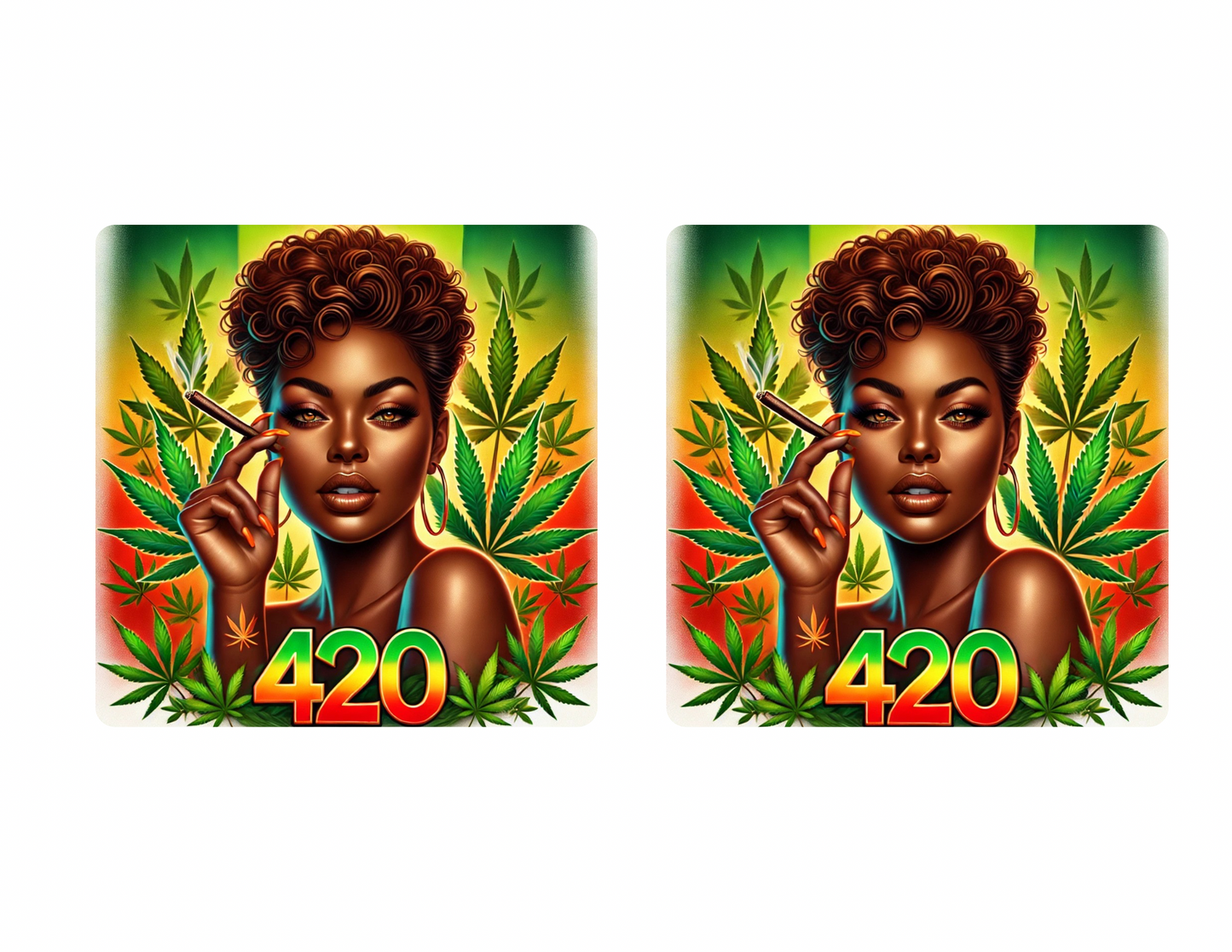 420 Weed Girl Digital Template | Editable Cannabis Themed Set | Lighters, Jars, Ashtrays, Wraps & More