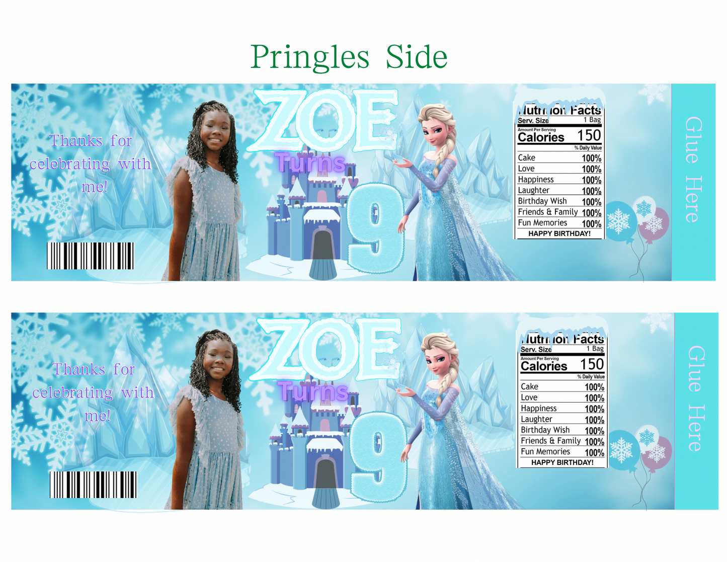 ❄️Editable Frozen Party Favor Digital Template – Instant Canva Download