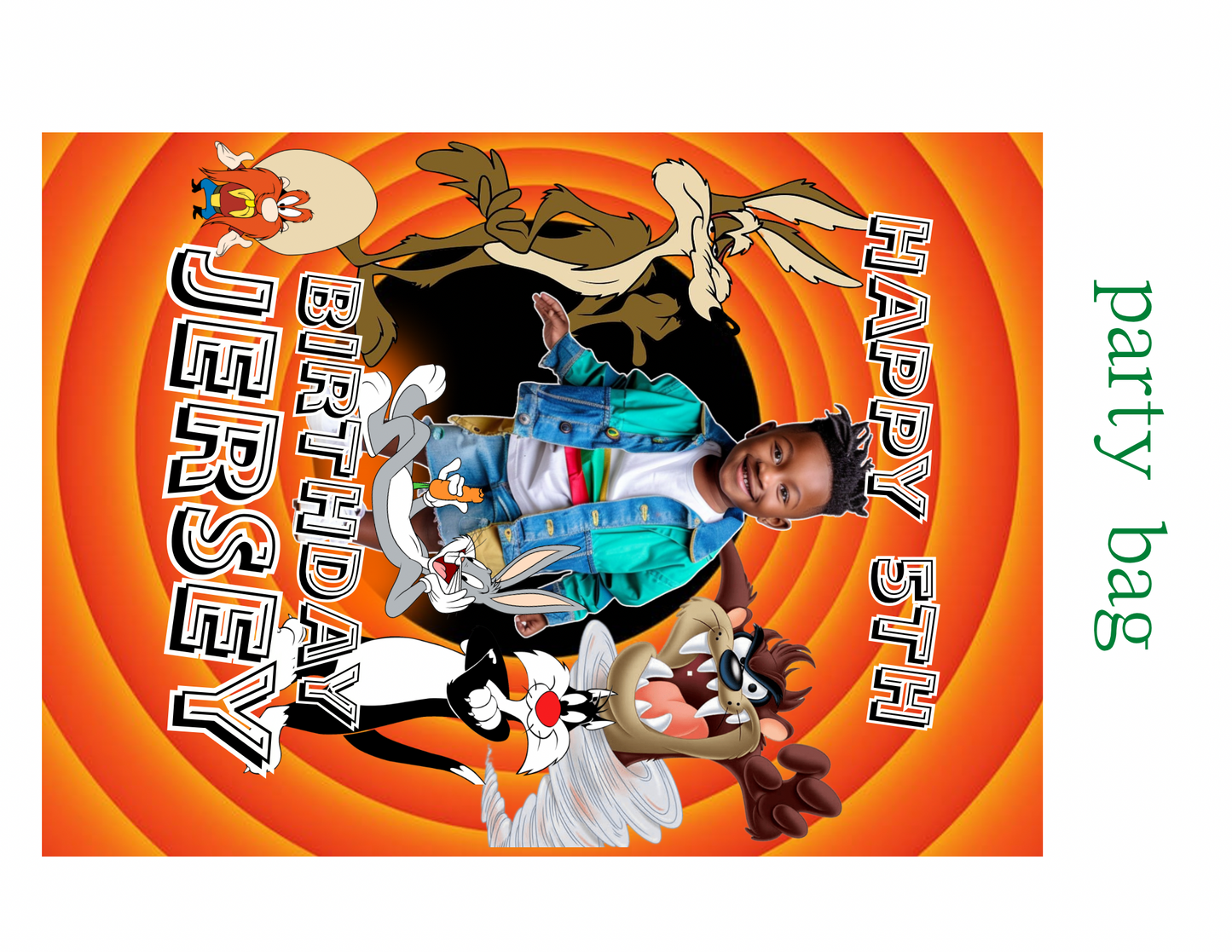 Looney Digital Party Favor Templates | Editable Canva Download