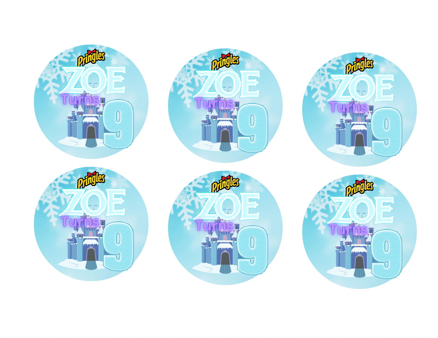 ❄️Editable Frozen Party Favor Digital Template – Instant Canva Download