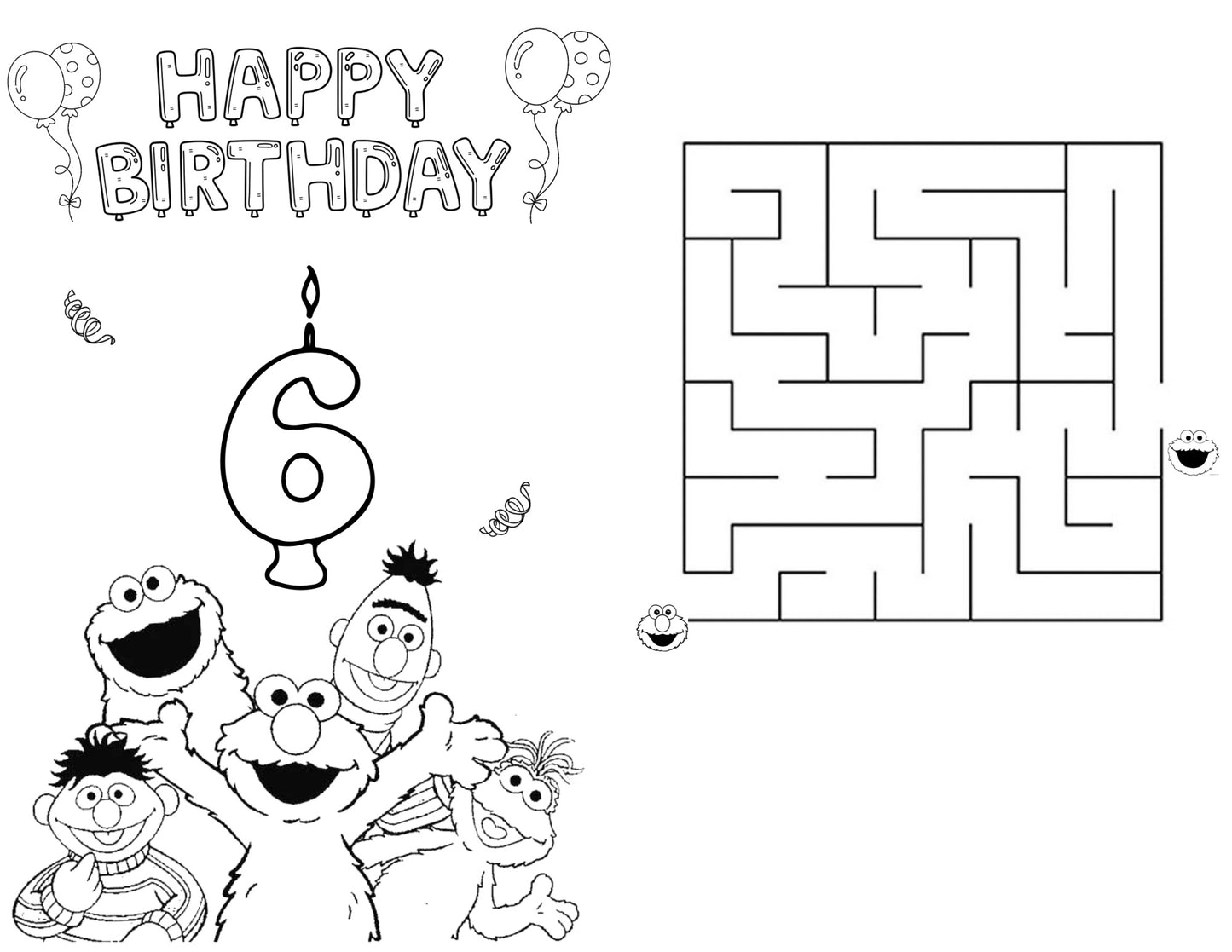 Editable Elmo Coloring Book – Instant Digital Download