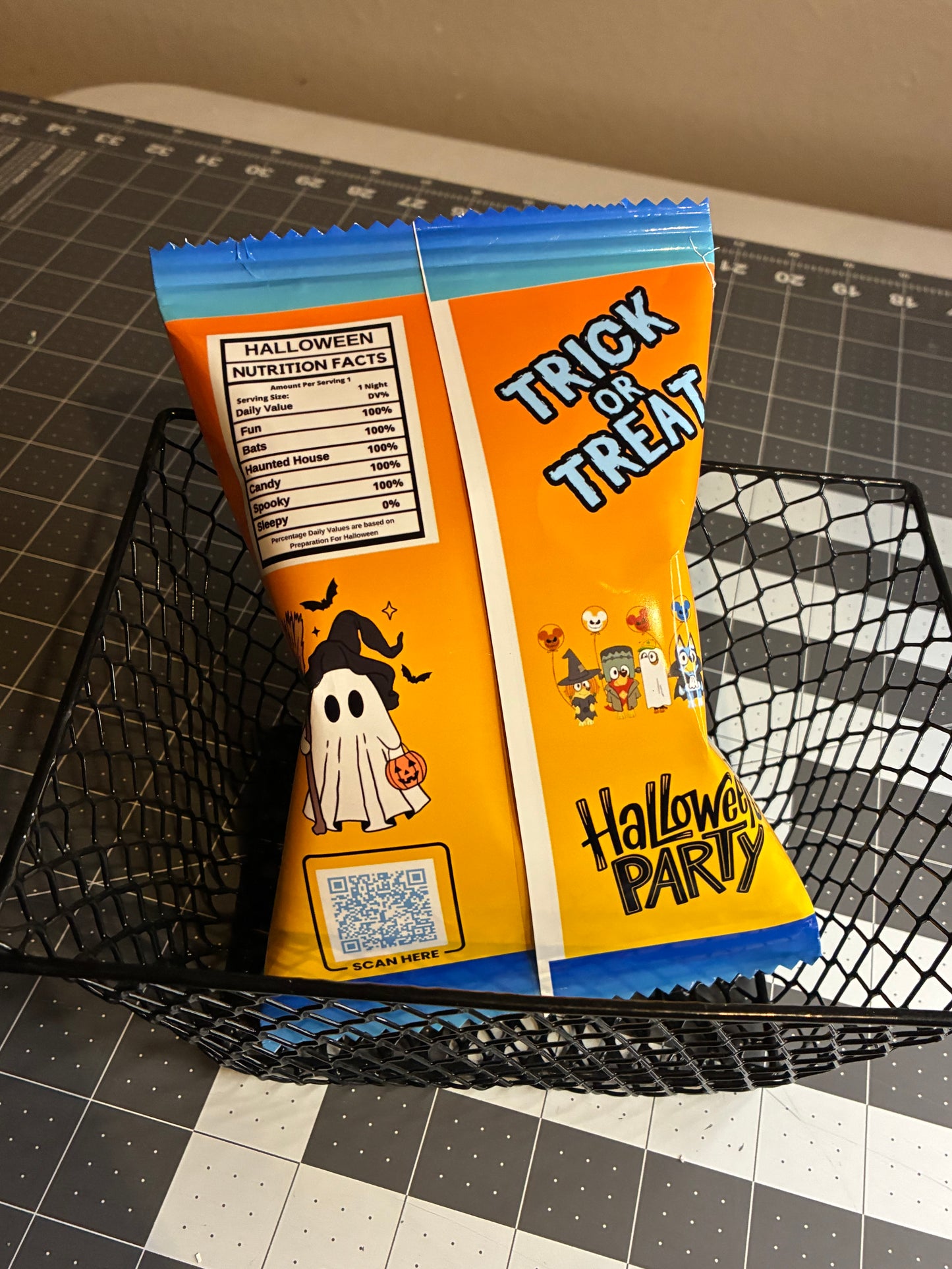 Friends Halloween Digital Chip Bag Template | Editable Party Favor | Kids Spooky Design