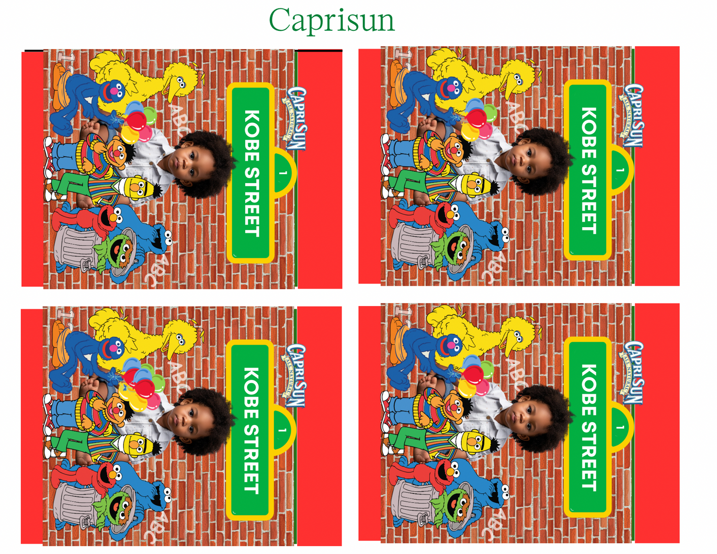 Sesame Street Party Favor Template – Digital Canva Download