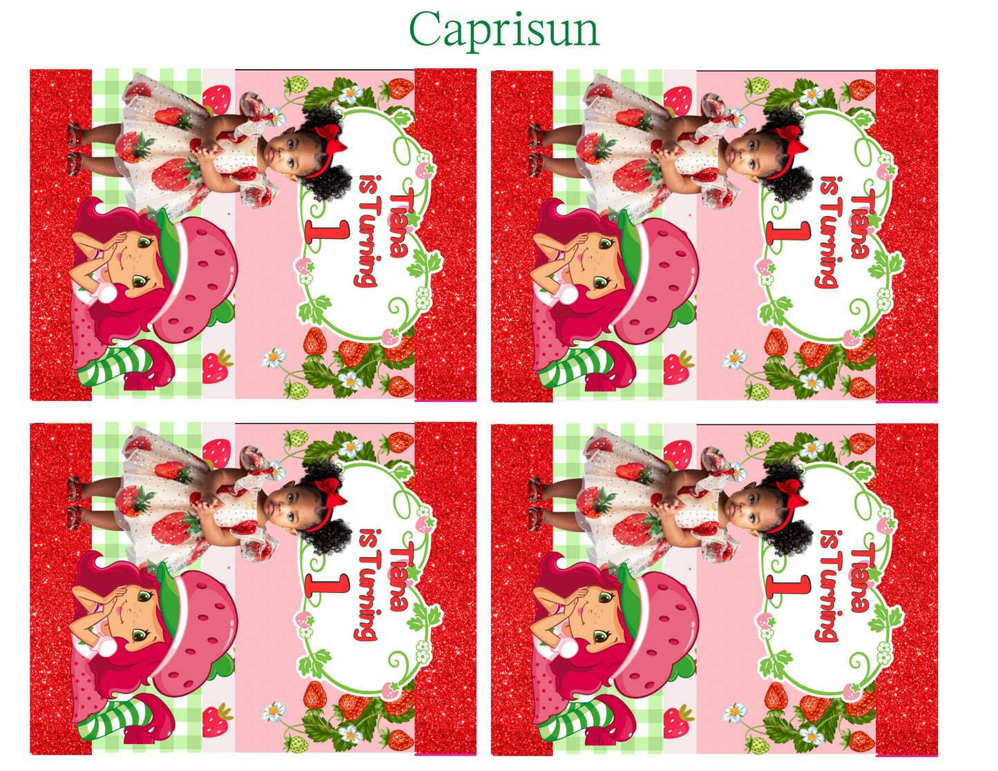 π Editable Strawberry Shortcake Party Favor Template β Canva File
