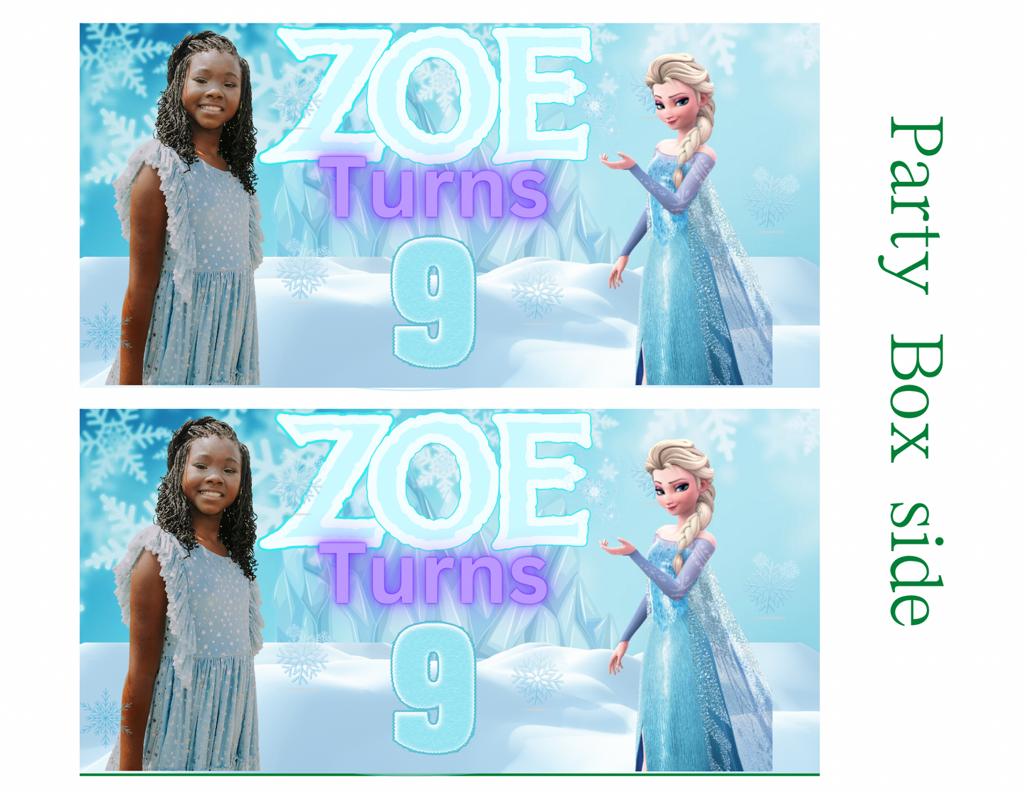 ❄️Editable Frozen Party Favor Digital Template – Instant Canva Download