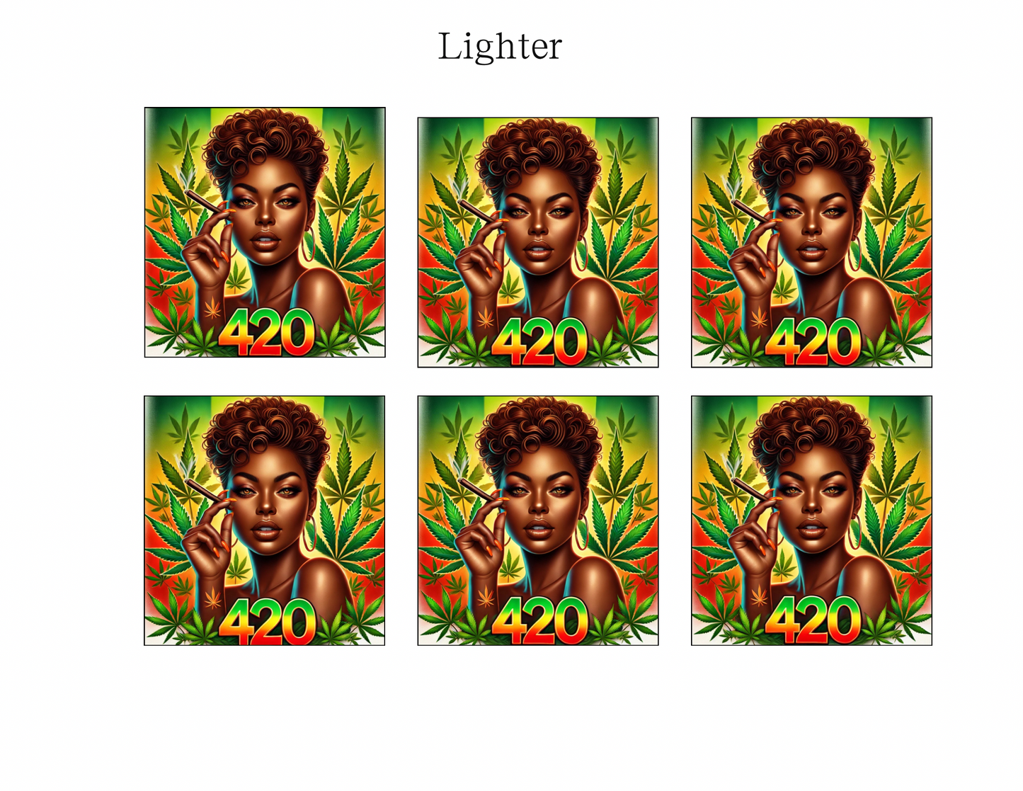 420 Weed Girl Digital Template | Editable Cannabis Themed Set | Lighters, Jars, Ashtrays, Wraps & More