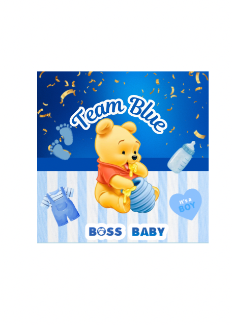 Winnie the Pooh Digital Party Favor Designs – 5 Styles for Baby Shower & Gender Reveal