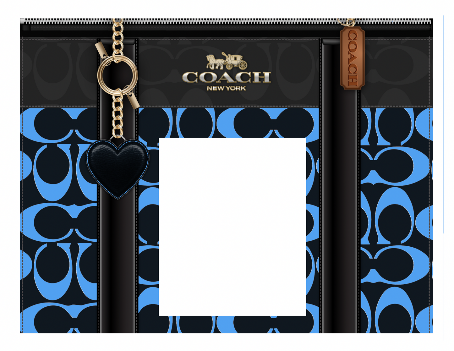 ๐ Editable Blue Luxury Inspired Purse Digital Download