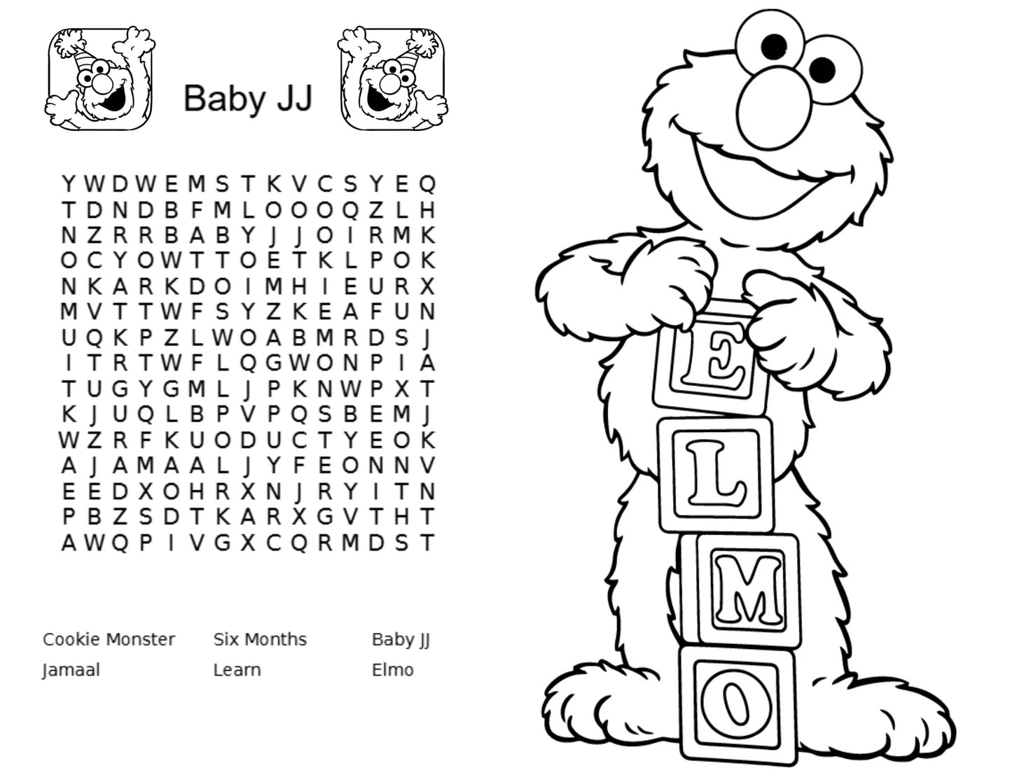 Editable Elmo Coloring Book – Instant Digital Download
