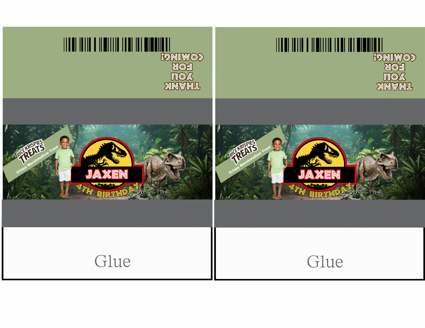 🦖 Green Dino Park Digital Party Favor Templates