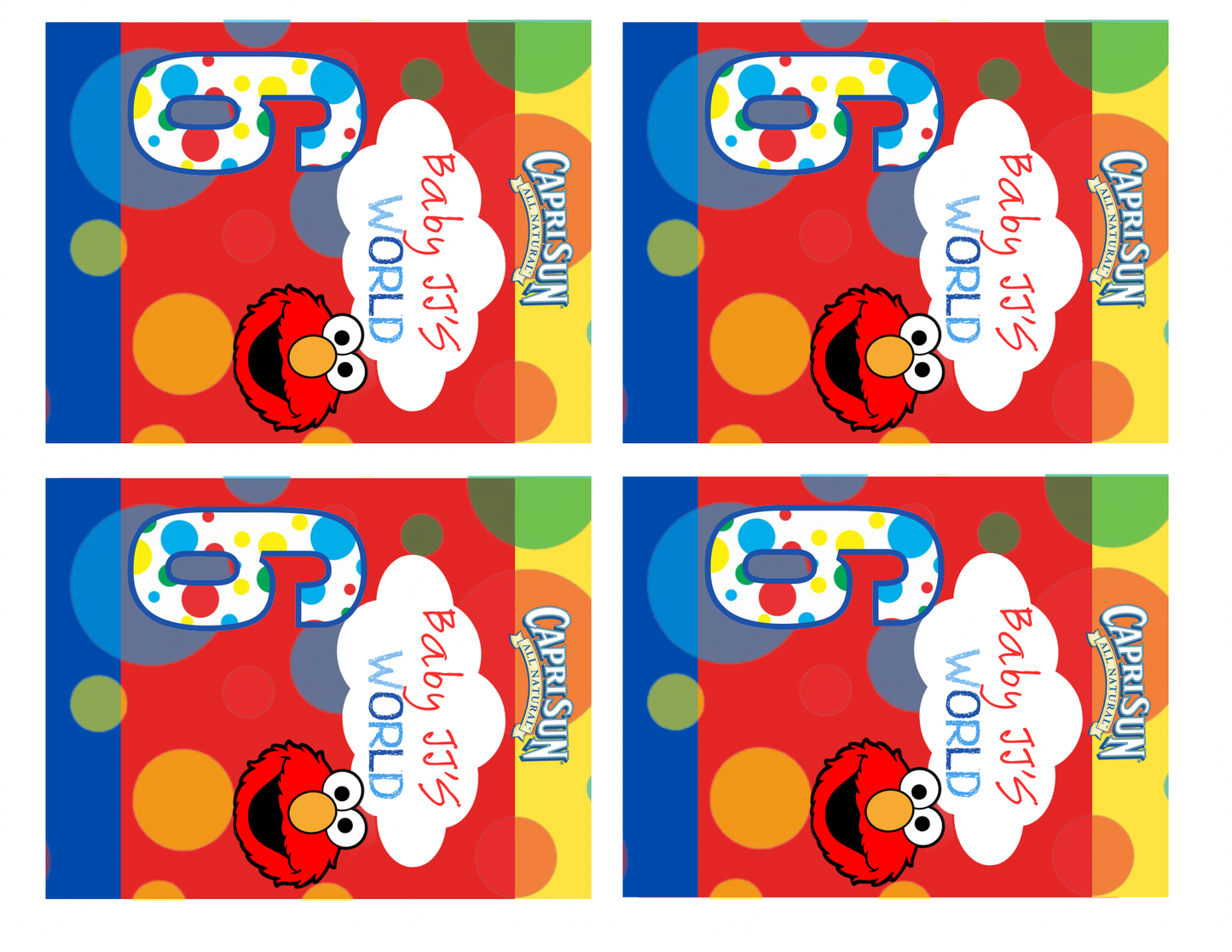 Elmo Birthday Digital Templates | Editable Chip Bags, Capri Sun, Water Bottle, Pringles, Rice Krispies, Hershey Wrappers