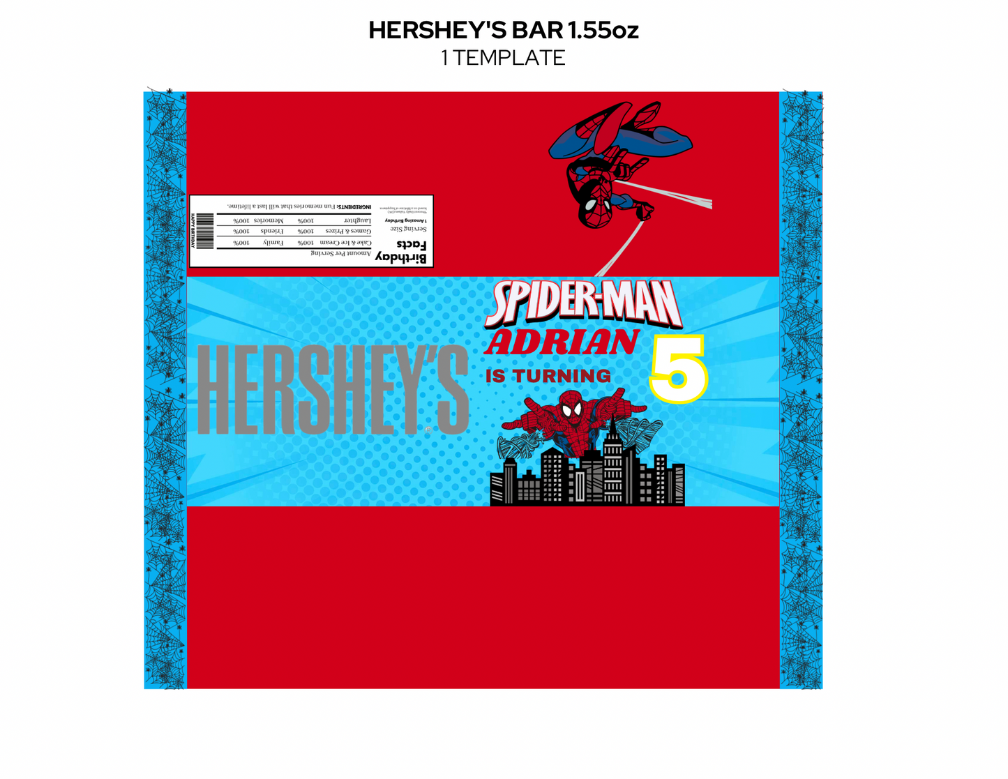 🕷️ Spider World Digital Party Favor Templates – Editable Download
