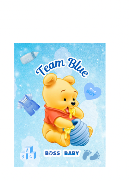 Winnie the Pooh Digital Party Favor Designs – 5 Styles for Baby Shower & Gender Reveal