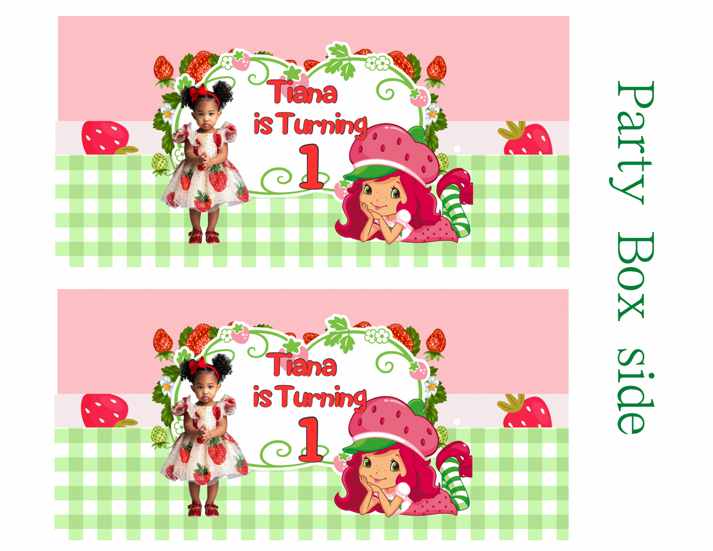 π Editable Strawberry Shortcake Party Favor Template β Canva File