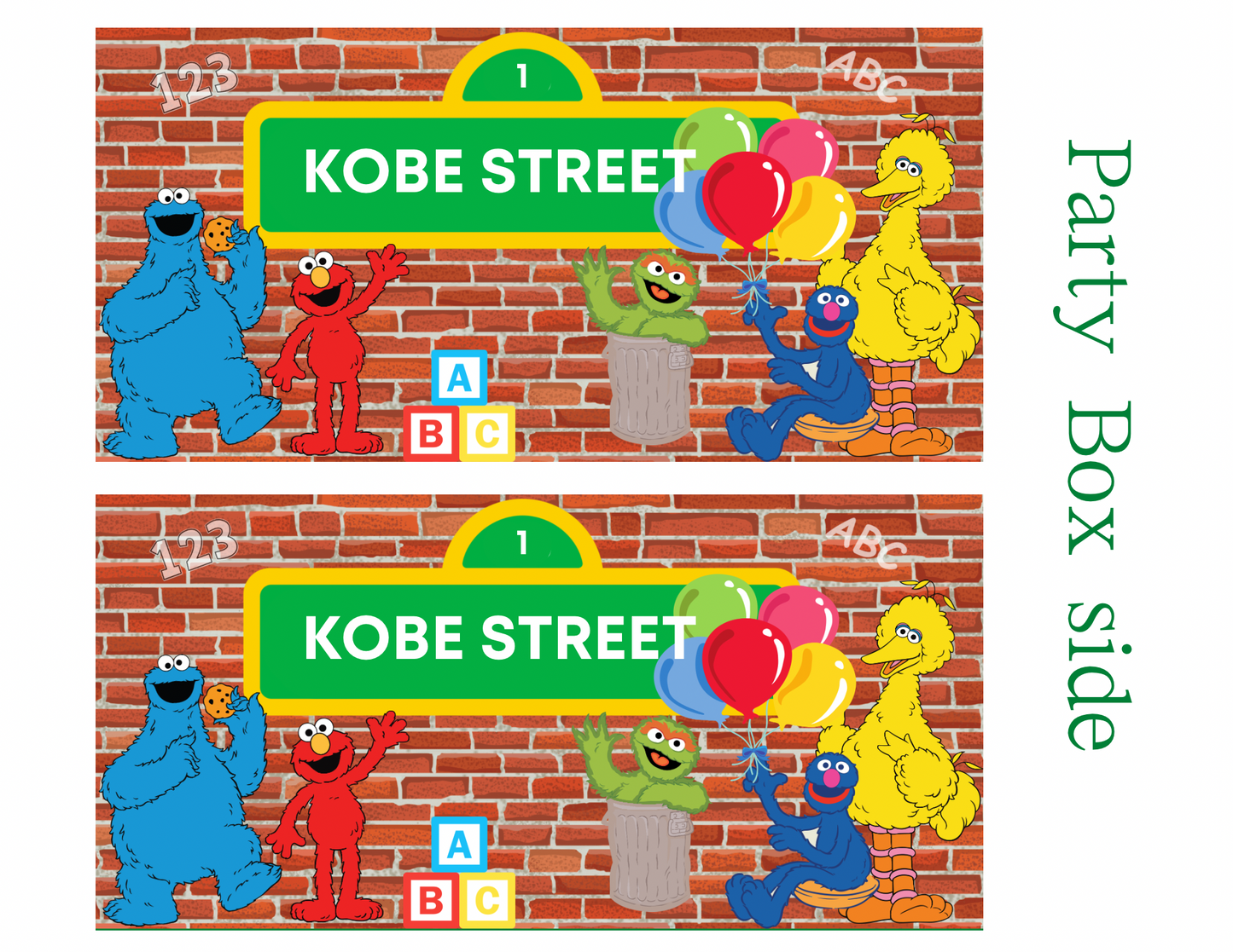 Sesame Street Party Favor Template – Digital Canva Download