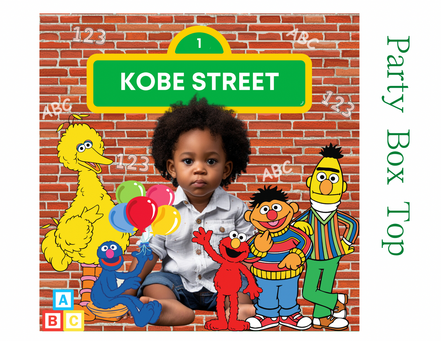 Sesame Street Party Favor Template – Digital Canva Download