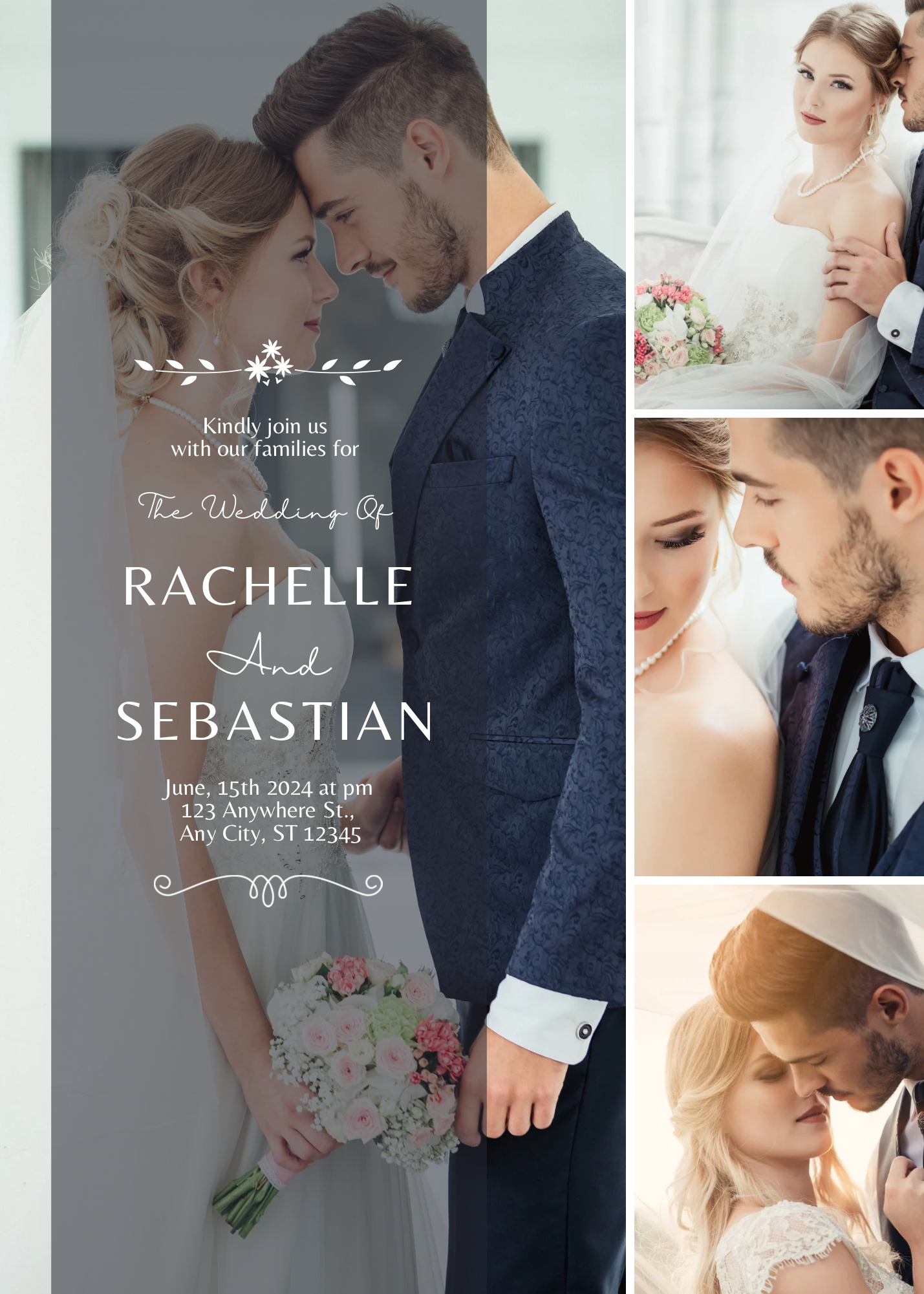 š Editable Wedding Invitation Template | Digital Elegant Wedding Invite | Canva Download