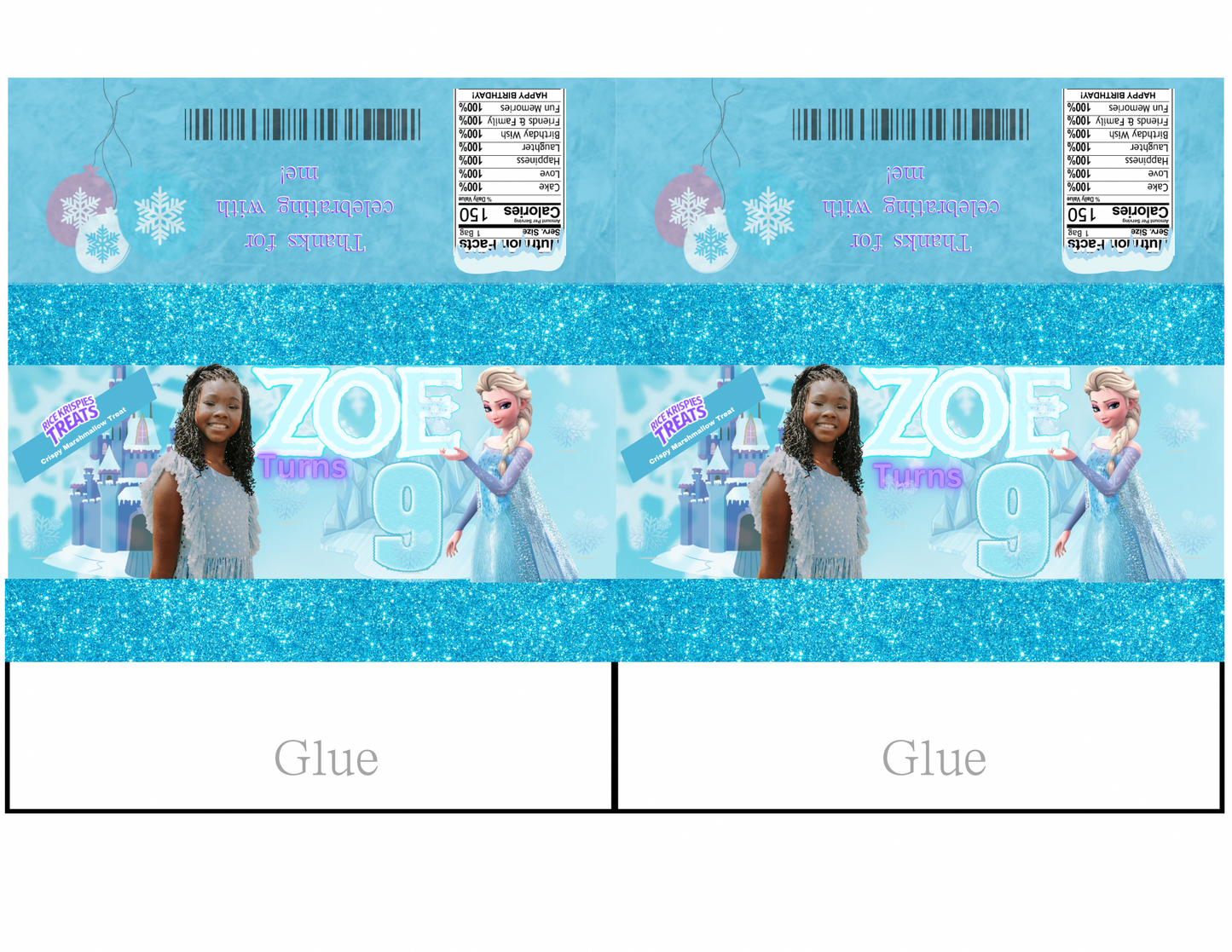 ❄️Editable Frozen Party Favor Digital Template – Instant Canva Download