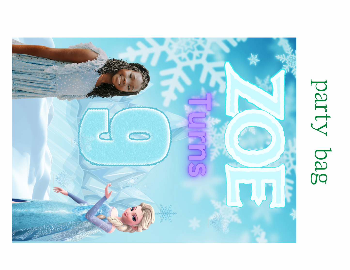 ❄️Editable Frozen Party Favor Digital Template – Instant Canva Download