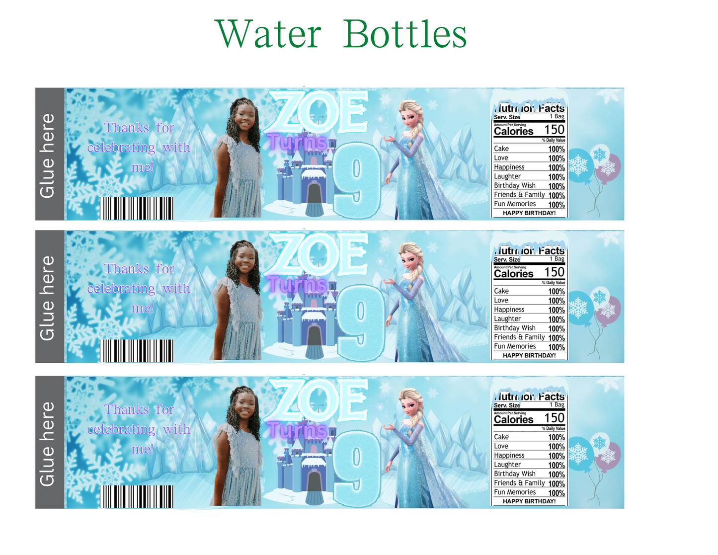 ❄️Editable Frozen Party Favor Digital Template – Instant Canva Download