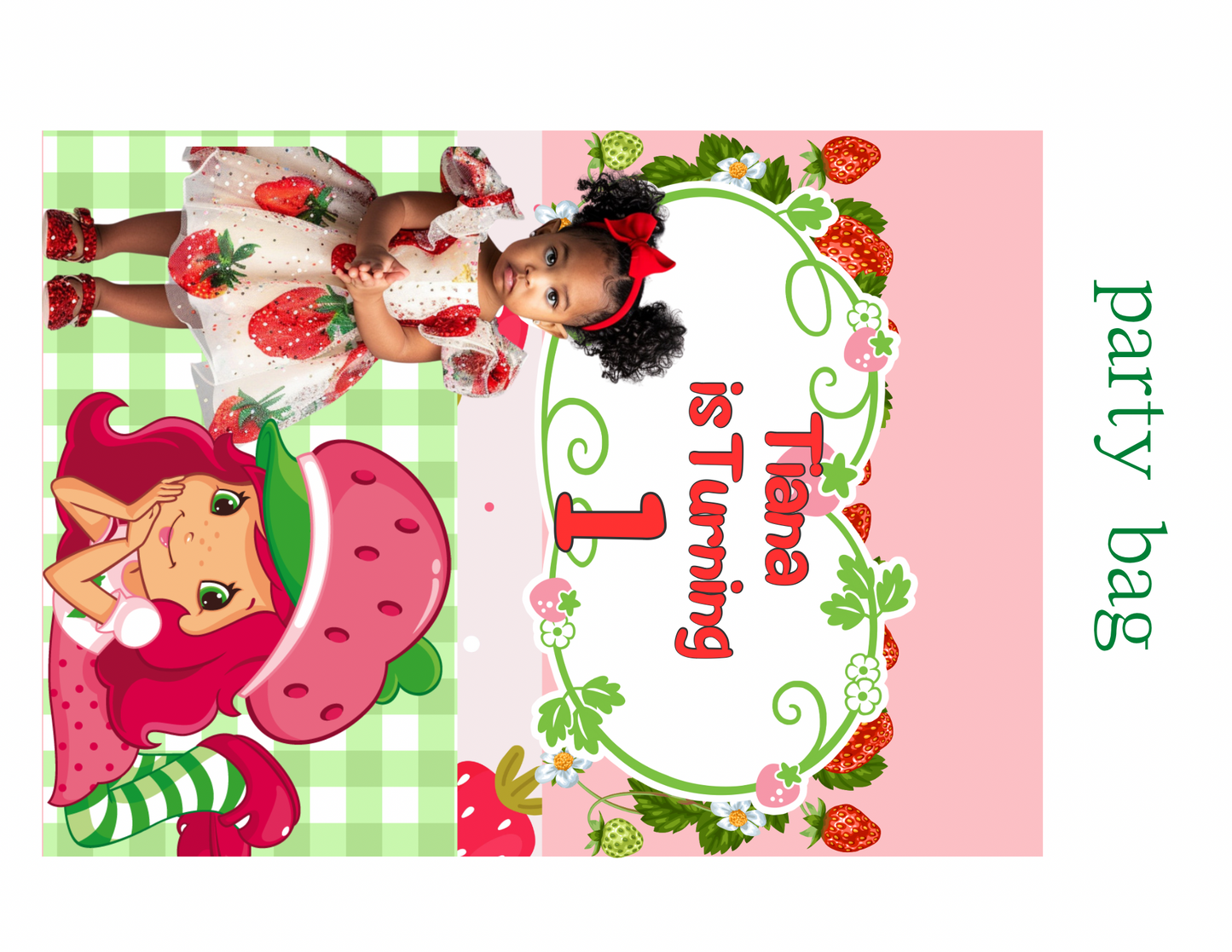 π Editable Strawberry Shortcake Party Favor Template β Canva File