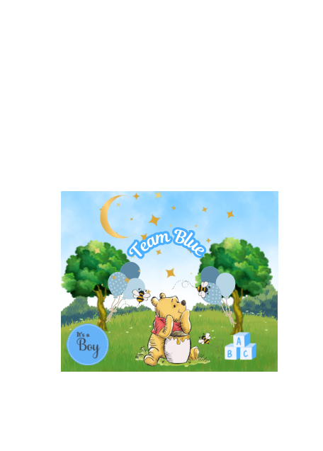 Winnie the Pooh Digital Party Favor Designs – 5 Styles for Baby Shower & Gender Reveal