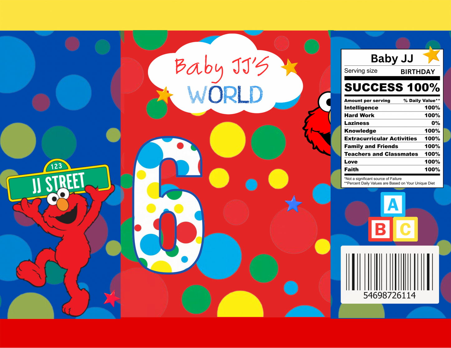 Elmo Birthday Digital Templates | Editable Chip Bags, Capri Sun, Water Bottle, Pringles, Rice Krispies, Hershey Wrappers