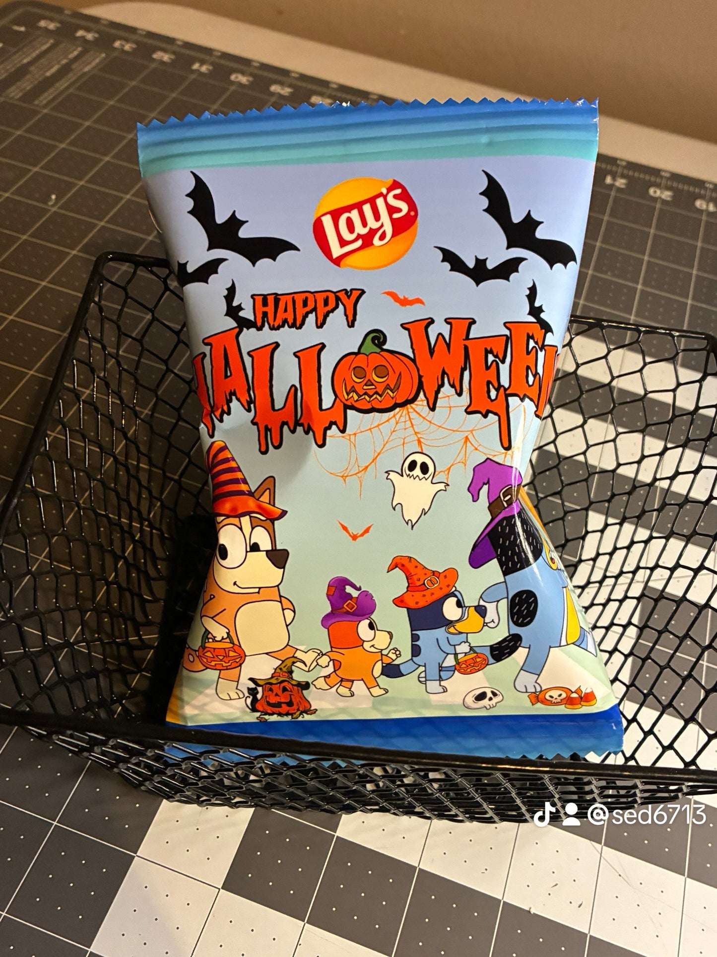Friends Halloween Digital Chip Bag Template | Editable Party Favor | Kids Spooky Design