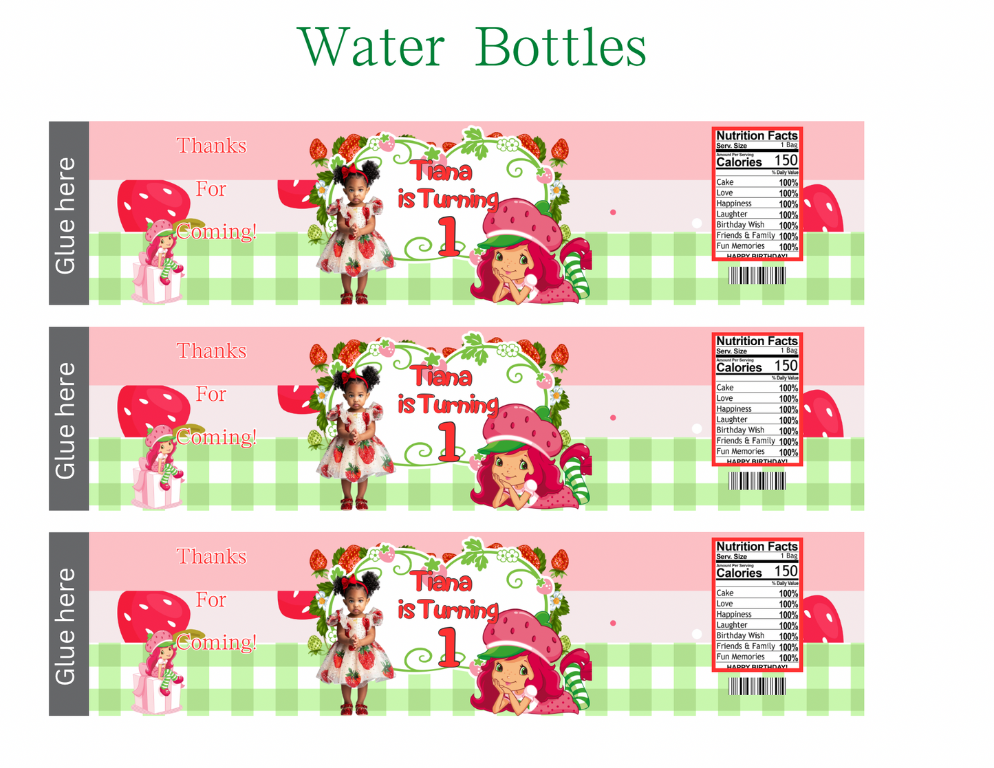 π Editable Strawberry Shortcake Party Favor Template β Canva File