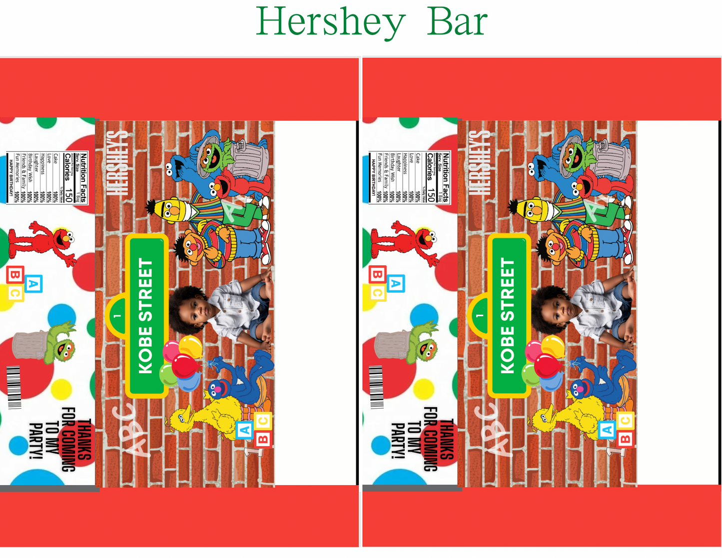 Sesame Street Party Favor Template – Digital Canva Download