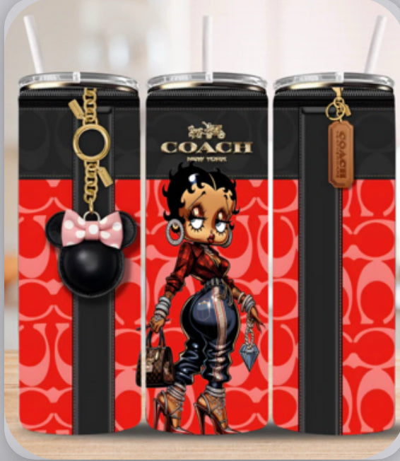 ๐ Red Luxury Inspired 20oz Tumbler with Lid, Straw & Gift Box