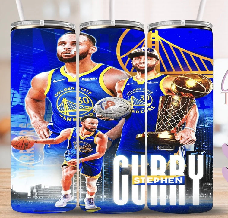 Golden State Gameday Tumbler featuring Stephen Curry in Warriors uniform, perfect Golden State Warriors fan gift