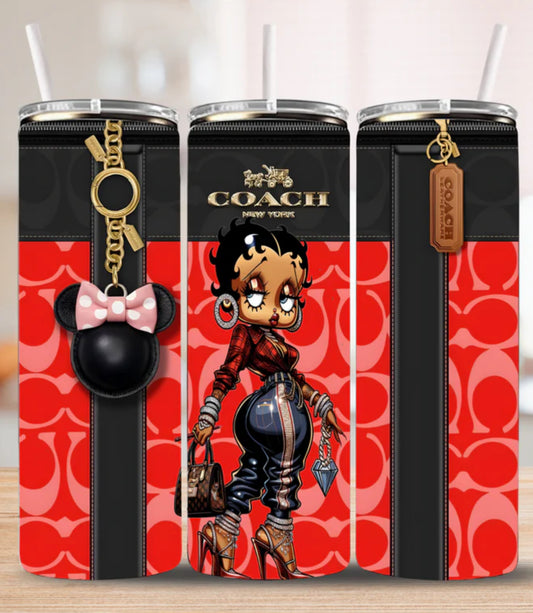 💎 Red Luxury Inspired 20oz Tumbler with Lid, Straw & Gift Box