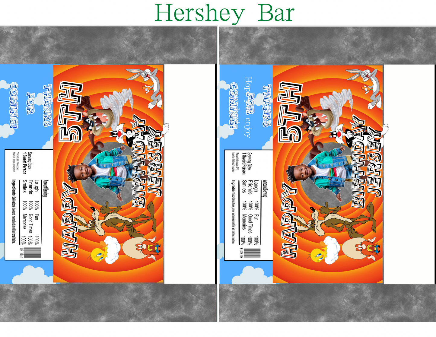 Looney Digital Party Favor Templates | Editable Canva Download