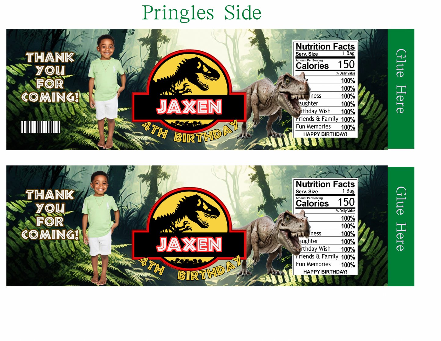 🦖 Green Dino Park Digital Party Favor Templates