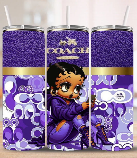 Purple Luxe Diva 20oz Tumbler includes lid & straw