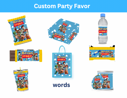 Toy Story – Editable Party Favor Digital Template (Canva)