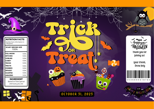 Treat or Treat Editable Digital Chip Bag Templates