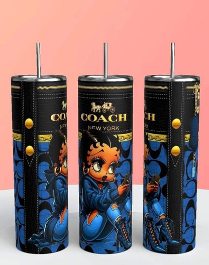 💙 Blue Luxury Inspired 20oz Tumbler includes Lid & Straw