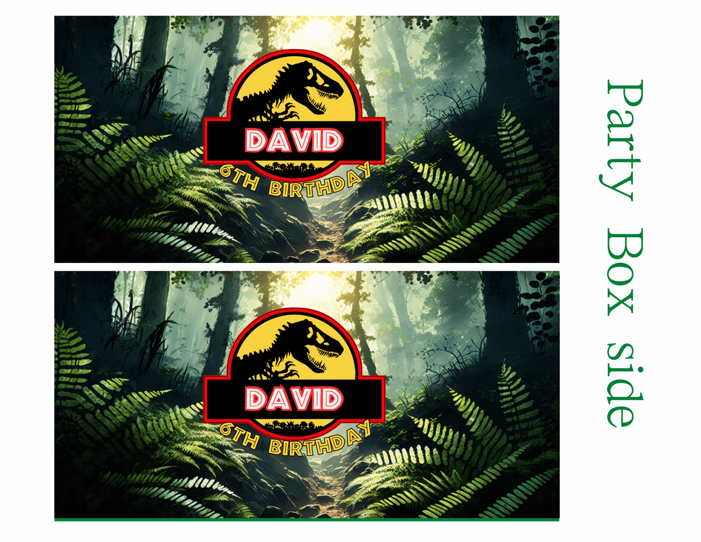 🦖 Green Dino Park Digital Party Favor Templates