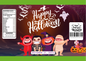 Red Happy Halloween Digital Chip Bag Templates