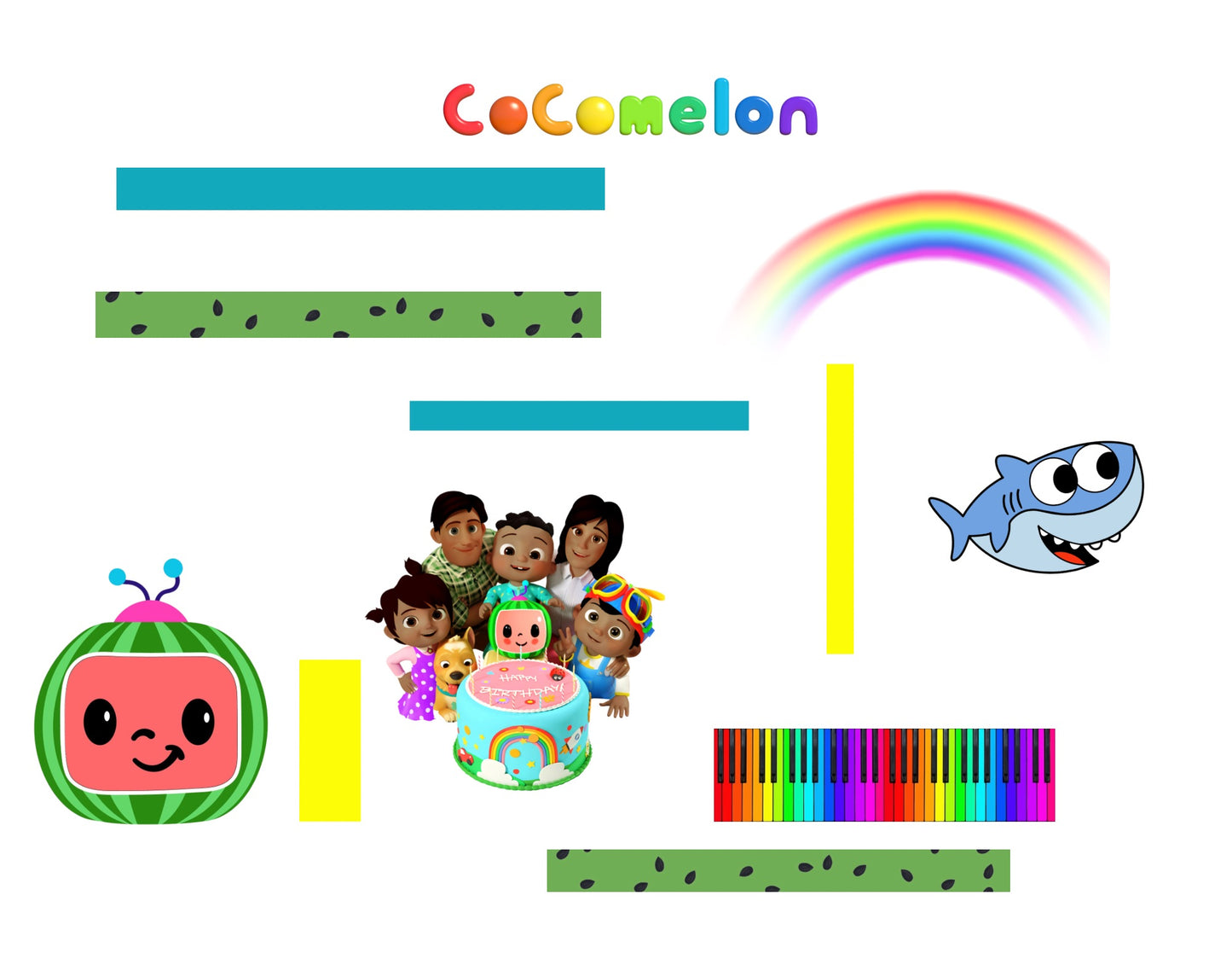 Green CoComelon Digital Party Favor Bundle | JJ Theme Printable Set