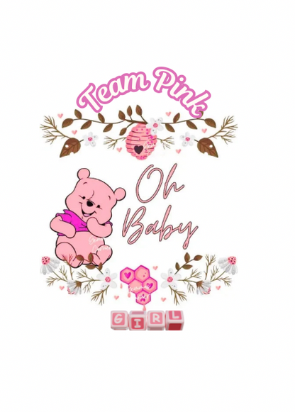 Winnie the Pooh Digital Party Favor Designs – 5 Styles for Baby Shower & Gender Reveal