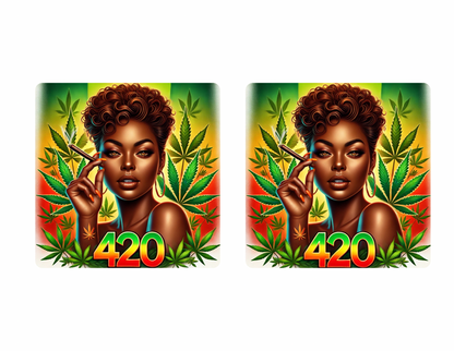 420 Weed Girl Digital Template | Editable Cannabis Themed Set | Lighters, Jars, Ashtrays, Wraps & More