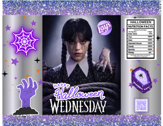 Wednesday Editable Digital Chip Bag Template