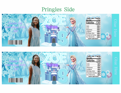❄️Editable Frozen Party Favor Digital Template – Instant Canva Download